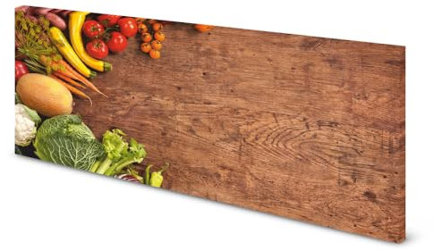 Magnettafel Pinnwand Bild Veggie Vegan Love Holzoptik gekantet XXL Größe 120 x 60 cm
