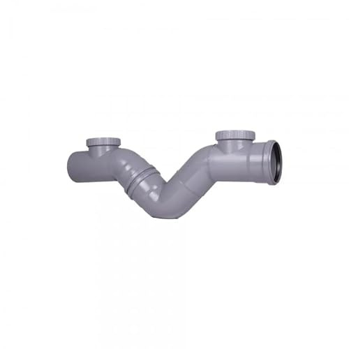 Sifone firenze orizzontale in polipropilene (2 Tappi) - Diametro 50
