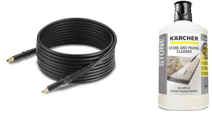 Kärcher Replacement 9 m High Pressure Hose, Quick Connect System Pressure Washer Accessory for K2-K7 Series Machines & 62957650 3-in-1 Stone Plug and Clean, Black, Unscented, 1L