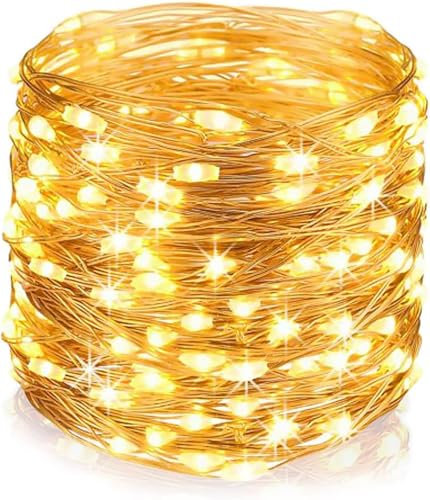 wisdom line Fairy Lights Stecker, 30 m, 300 LEDs, Weihnachtsbeleuchtung, Innenbeleuchtung, Warm, Weiß, Kupferdraht, langer LED-Lichterkette für Schlafzimmer, Party, Hochzeit, Patio, Festival