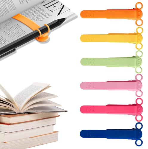Kabwea 6 Stück Elefantenform Automatische Lesezeichen, Silikon Lesezubehör für Kinder und Bücher, Papier Bookmark