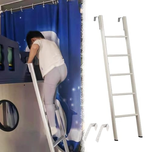 Hochbett Leiter Kinder Erwachsene Wohnmobil Anti Rutsch Leiter für Hochbett, 116 130 140 140 150 160 165 165 170 170 175 180 185cm Anti-Rutsch Metall Schräg Anlegeleiter, Wohnmobil Wohnwagen Dachboden