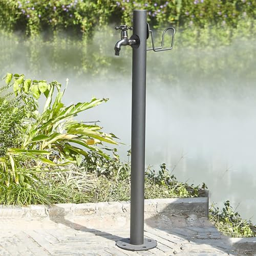 Colonne d'eau de jardin verticale en acier inoxydable 304, fontaine résistante au gel, robinet d'eau à montage au sol, fontaine résistante aux fissures pour jardins