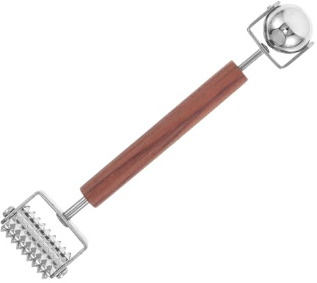 FRCOLOR Roller de Massage Facial Acier Inoxydable Double Tête Outil Gua Sha pour Yeux et Visage Anti-rides Refroidissant et Sculptant pour Soins Peau des Femmes