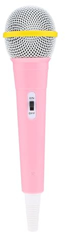 NOLITOY Microphone Factice Mini en Plastique Rose pour Garçon et Filles, Accessoire de Microphone pour Spectacles et Fêtes d'anniversaire, Modèle Léger et Sécurisé pour Jeux de Rôle