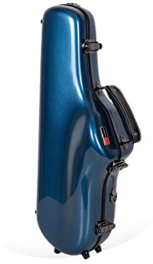 Crossrock CRF2020ASBL Schutzhülle aus Fiberglas für Altsaxophon, mit abnehmbaren Schultergurten, Blau