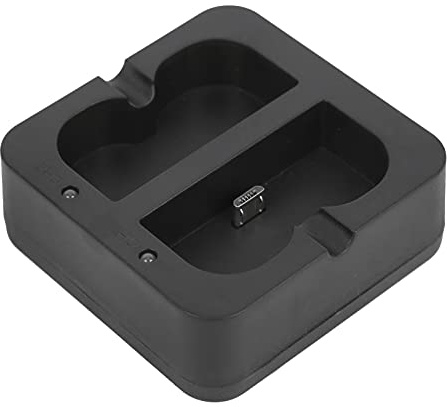 QCSTORE Batteriladdare med Dubbla Dörrklocka med Dubbla Portar för Laddning Av Videodörrklocka, Kompakt och Hållbar Plastdesign, Inklusive Laddare och Kabel