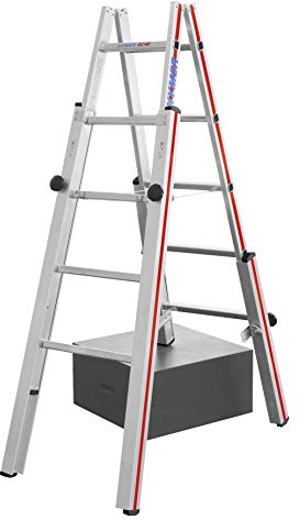 Hymer 412310 Treppenstehleiter, 2x5 Sprossen