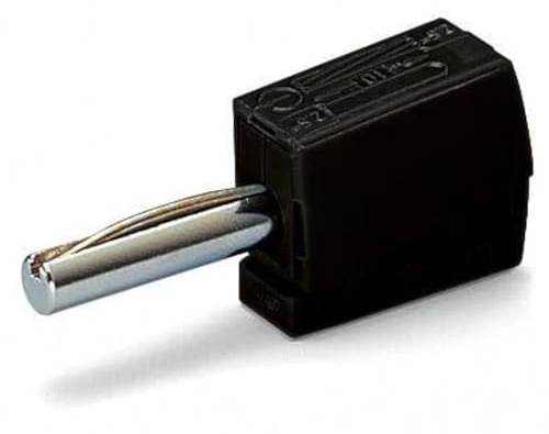 WAGO Bananenstecker 215-311 | für Buchsendurchmesser: 4 mm, Querschnittsbereich: 0,08 - 2,5 mm², 50 Stück, Prüfzubehör für einen Bemessungsstrom bis 20 A und einer Prüfspannung von 42 V