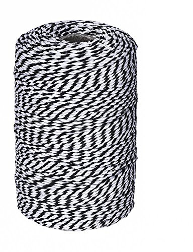 656 Feet Black and White Cotton Twine, Gift String for Crafts, Wrapping, Party, Baking and Holiday