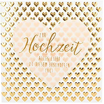 Depesche 8211_A Glamour Glückwunsch-Karte zur Hochzeit, hochwertige Hochzeitskarte mit glitzernden Elementen, ohne Innentext, inkl. Umschlag, 15,5 x 15,5 cm