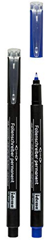 Idena 10512 - Folienstifte permanent, schwarz/blau, 1 Set
