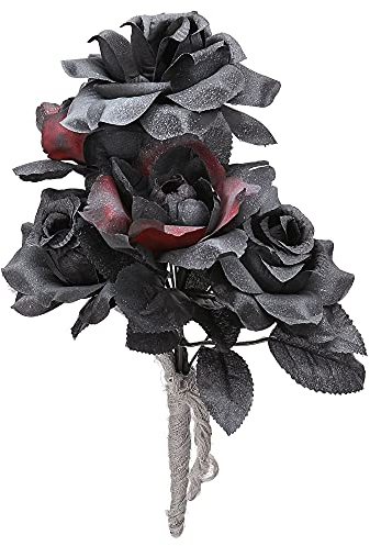 W WIDMANN MILANO Party Fashion, Bouquet da sposa di Halloween, Rose nere e rosse, Versatile per tutte le occasioni, Materiali durevoli, Facile da pulire, Accessorio indispensabile