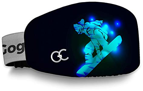 GogglesCover Ski Goggles Protective Cover, Portable Neon Snowboarder Design | GogglesCover Ski Goggle Cover, Protective Sleeve, Anti-Scratch Case, Ski Goggles Accessories, Neon Snowboarder Design