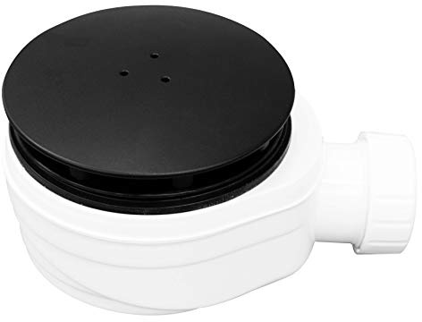 Sellon24® Bonde d'écoulement plat noir Ø 90 mm pour receveurs de douche plats horizontaux