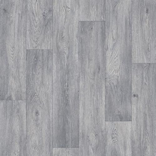 Vinylflooring UK Grey Wood Effect Non Slip Vinyl Flooring Roll For Living Room, Dining Room, Hallways, 2.3mm Thick Vinyl Sheet, Waterproof Lino Flooring -1m(L) X 2m(W) (3'3 X 6'6)
