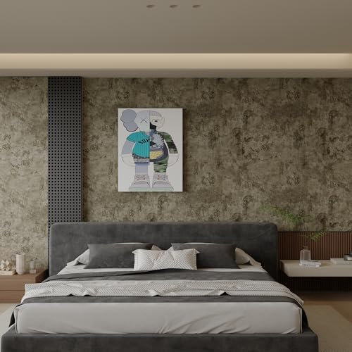 JSEVEM 40CM×9M Extra Thick Light Brown Grey Concrete Wallpaper Peel and Stick Waterproof Gray Concrete Contact Paper Vinyl Industrial Cement Furniture Stickers for Bedroom Bathroom Office Room Walls