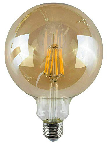 LEDSone G125 E27 8W LED Edison dimmbare Vintage Bernsteinglas Glühbirnen, warmweiß 2700 K, ideal für Heimdekoration, Hängelampen, Kronleuchter, Restaurant- und Barbeleuchtung