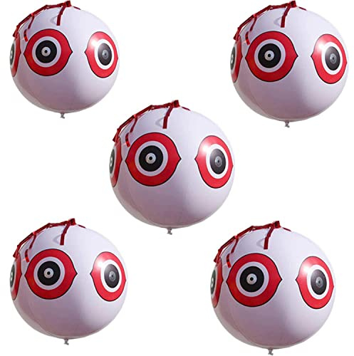 keesoon -Fågelavstötande ballong, hackspettballong, PVC, uppblåsbar skräck, ögonboll, fågelavvisande boll, paket med 5 (vit 5 st)