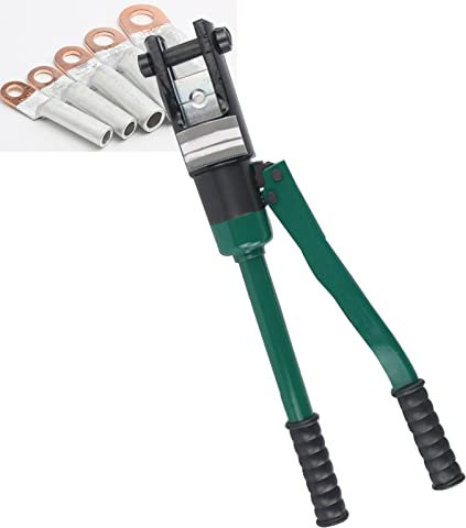 Herramienta crimpadora hidráulica para terminales de cobre y aluminio, Herramienta crimpadora de terminales de cable de 8/12t con molde de acero de 6-300 mm² y mango antideslizante, Pinzas de crimpa