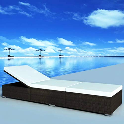 Yolola sonnenliege Liegestuhl Gartenliege verstellbar Gartenliege Strandliege Relaxliege Saunaliege Gartenmöbel Liege LiegestuhlRattanliege Poly Rattan