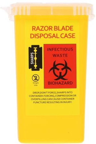SHERCHPRY Rasierklingen Entsorgungsbox Aus Kunststoff 6.06 X 3.74 X 3.74 Zoll Einweg Klingen Sammelbehälter Mit -Deckel Für Friseursalon Und Barbier