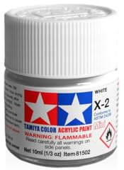Tamiya Acrylic Mini X-2 Gloss White 10ml Paint Bottle