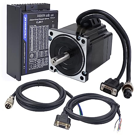 1 Achse Closed Loop Schrittmotor Kit 4,8 Nm Nema 34& Treiber CL86T-V41 | STEPPERONLINE, 1000PPR, 0~8,2A 24~80VDC für CNC Graviermaschine