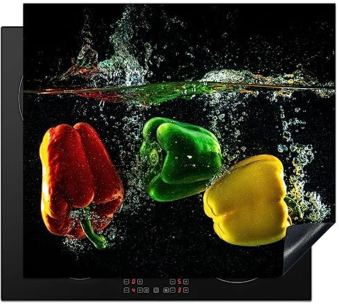 KitchenYeah© Cubre Vitrocerámica | 58x51 cm - Protector Vitroceramica Induccion - Tapa - de Pimiento - Verdura - Agua