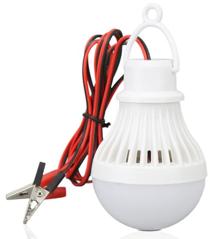 Zeltlampe, 12V 5W 400LM Tragbar LED Camping Laterne Zelt mit Clip Typ Stromkabel, Outdoor Notlicht Kunststoff Glühbirne Mit Haken Für Wandern Angeln Rucksackreisen, Wohnwagen Lampen Ausrüstung