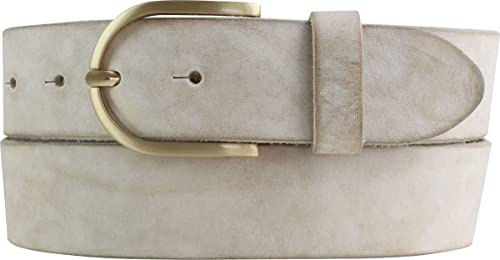 BELTINGER Damen-Gürtel aus weichem Vollrindleder Vintage-Look 4 cm | Jeans-Gürtel für Damen mit goldener Gürtelschließe 40mm | Ledergürtel Used-Look