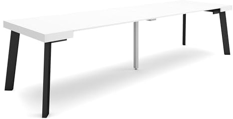 Skraut Home | Ausziehbarertisch | Multifunktionaler ausziehbarer | 300 | Für 14 Gäste | Hölzerne Beine | Moderner Stil | Weiß
