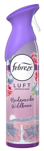 Febreze Lufterfrischer Spray Nordamerika Wildbeere 185 ml, 2-in-1 Geruchsbekämpfung Und Frische