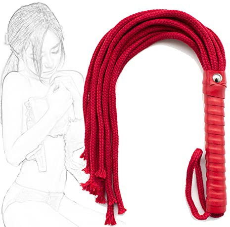 Fustigatore erotico SM Frusta paddle Corda di cotone Nappa Manico in pelle Raccolto Bondage Sculacciate Giochi sessuali Frustino da equitazione BDSM Giochi di ruolo Partner cosplay Giocattolo sessuale