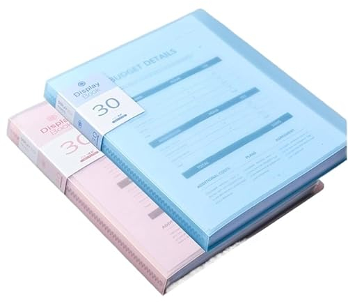 Plastikhülle A4, A4-Plastikmappe for Bürobedarf, 30 Taschen, Plastik-Präsentationsbuch, Portfolio-Ordner, Aktenordner, transparente Hüllen, Schutzfolien, Sichtbuch, Dokumenten-Organizer for Schule, Bü