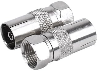 JZK 2 PCS Coaxial Cable Cord F Type Male RCA Female RF Adapter Connector Converter, TV Aerial Connector To F Connector For TV And Radio