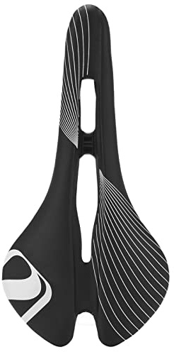 ANKROYU Bike Saddle Cushion, Watertight Bicycle Breathable Saddle, Ultralight Bike Racing Saddle, Bike Replacement Hollow Saddle for Road Bike (Black White)