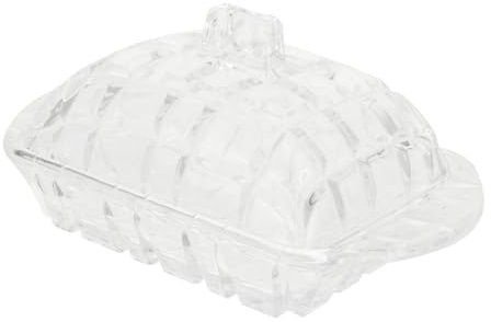 Amosfun Caja De Almacenamiento De Vidrio Transparente Con Tapa Para Mantequilla Mantequera Hermética y Resistente Con Diseño Elegante Apta Para Conservar Frescura Cocina Doméstica y Profes