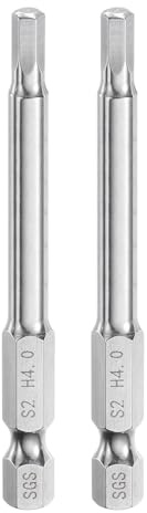 QUARKZMAN 2pz Punte per Cacciavite Chiave Esagonale 4mm (H4) Metrico 1/4 Attacco Esagonali 65mm (2,6) Punta Magnetica Lunghe Acciaio S2 Punta per Trapano Piatta Grado Industriale per Viti