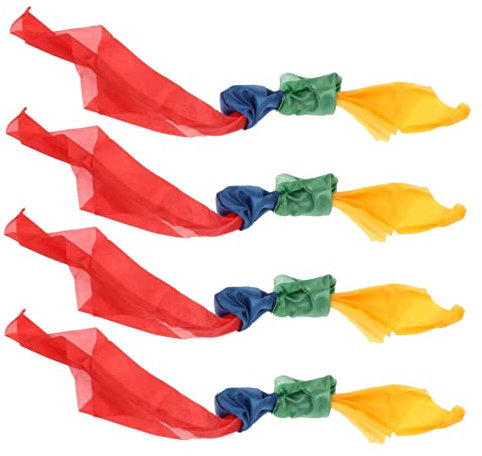 JOINPAYA 4 Stück Magische Requisiten Für Partys Bausatz Tricks Kessel Hüfttuch Schals Kostüm Schal Oben Werkzeug Bunter Zaubertrick-gimmick-schal Zauberer Prop Trick Bunter Schal Stoff
