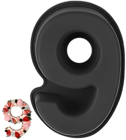 YXHZVON Kuchenform Zahlen Silikon Backform Zahl 9, Number Cake Backform, Groß 3D Zahlen Tortenform, Antihaftige DIY Motivbackformen für Kindergeburtstag, Hochzeit Jubiläum