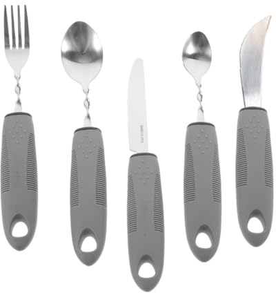BESTYASH Vajilla Antivibración Adaptables Para Comer Cucharas Para Pacientes y Utensilios Para Personas Mayores Utensilios Adaptables De Interior Para Uso Diario
