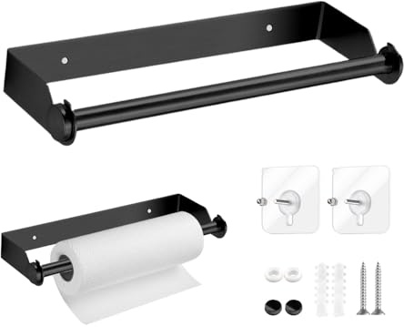 GIDWRIY Porte Sopalin Mural INOX 28 CM,Dérouleur Papier Sopalin Adhésif,Support Essuie Tout Mural sans Perçage,Support Rouleau Gros Papier Murale,Distributeur Essuie Tout Rouleau pour Salle De Bain