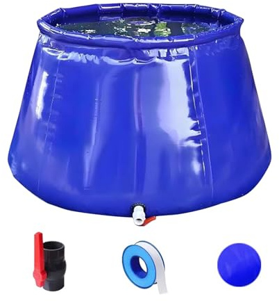 Wassertank Regentonne Verdickt Faltbar Wasserbehälter 200L/500L Große Kapazität Wassersack mit Hahn Auslaufsicher Langlebig und Reißfest für Camping Garten Dürreresistenz Bewässerung(Size:200L)