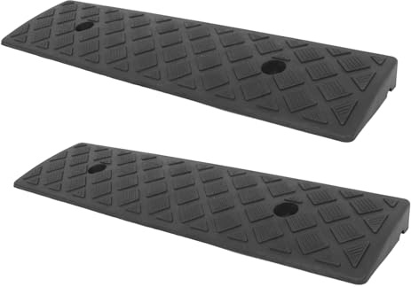 Beavorty 2pezzi Rampe Per Marciapiedi in Gomma Resistente Per Carico Camion e Rampa Per Cavi Texture Antiscivolo Per Vialetti
