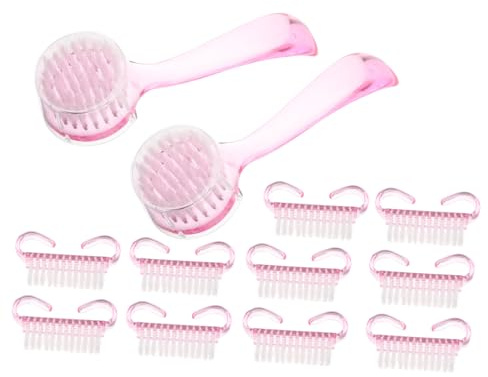 HAMPPLIES Brosse à Ongles Avec Manche Long Et Poils Doux Kit De Nettoyage Pour Manucure Élimine La Saleté Sans Irritation