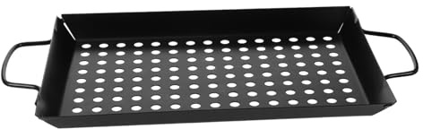 CATIEBYE Piastra per Portatile Barbecue Domestico Padella con Fori Larghi Cestello Resistente al Calore Materiale Alimentare Antiruggine Resistente all Usura