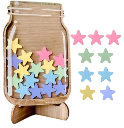 Belöning Jar – Star Jar Rewards system, positiv beteendeförstärkning | Verktyg för bra beteendehantering av lärare för lärare pottar – utbildning, dagligt läsansvar,