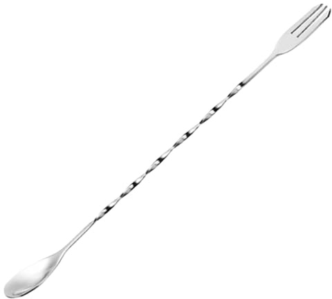 Premium Rührlöffel aus Edelstahl 304, doppelseitiges Design, glatte, polierte Vorderseite für Kaffee, Cocktails, Desserts, rostfreie Cocktails, Rührutensilien