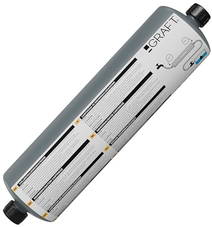 GRAFT cartucho descalcificador | Cartucho de desionización tratamiento agua de calefacción, limpieza de aparatos, cuidado del automóvil | A VDI 2035 | Desmineralización | Descalcificación